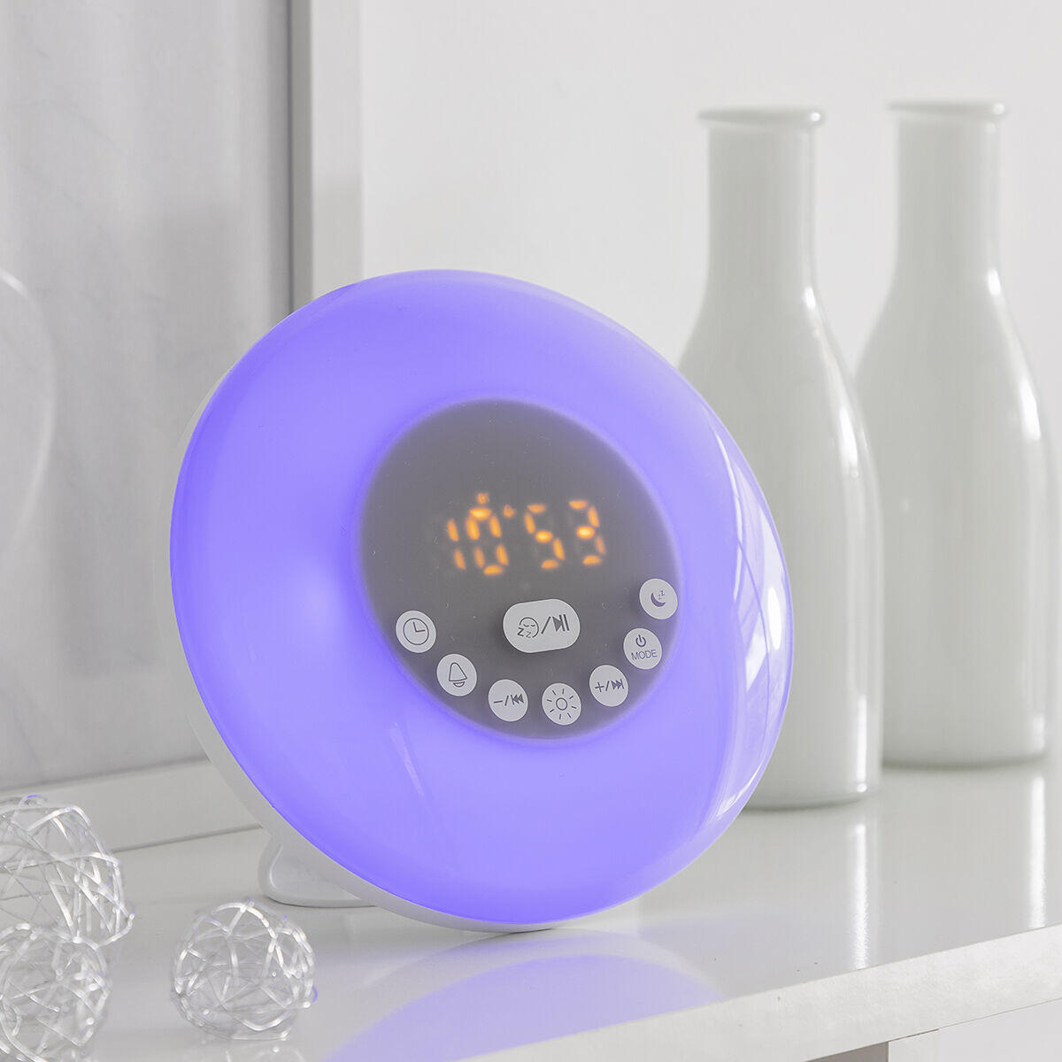 Despertador Amanecer Recargable con Altavoz