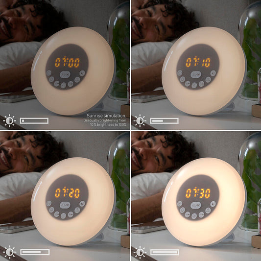 Despertador Amanecer Recargable con Altavoz