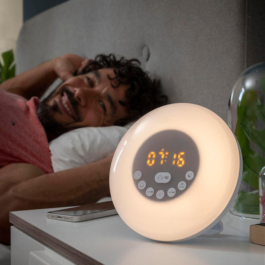 Despertador Amanecer Recargable con Altavoz
